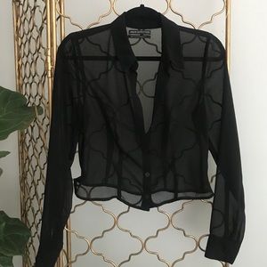 Cropped Sheer Blouse